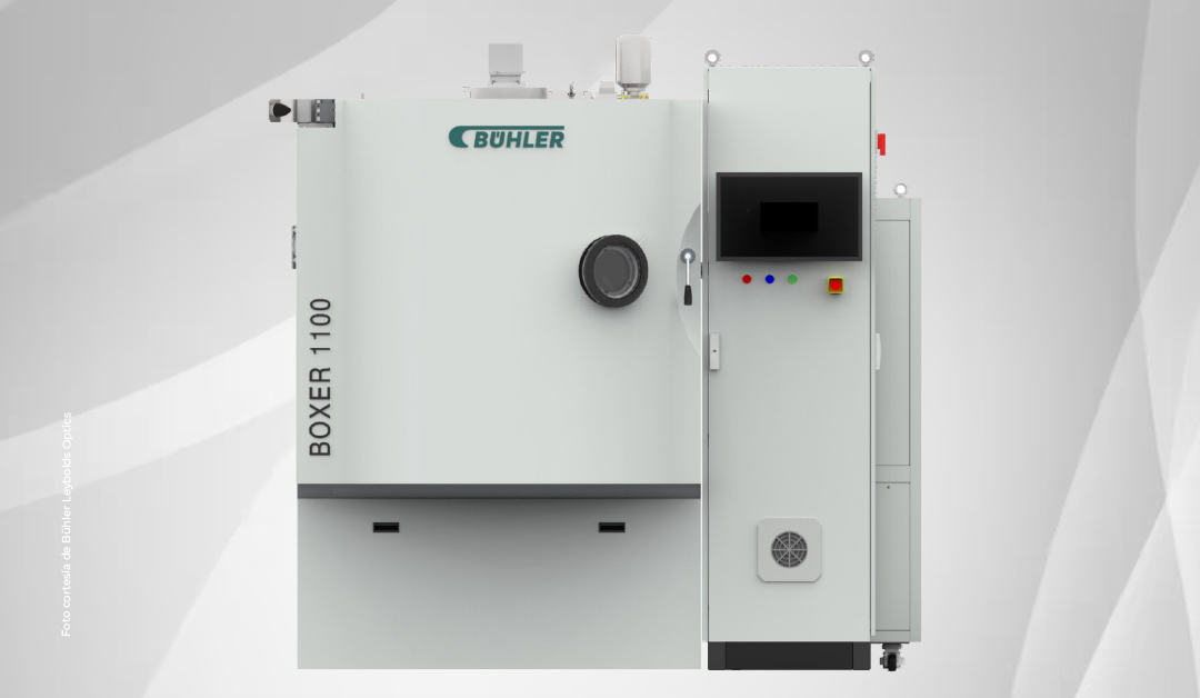 Industrial food processing machine by Bühler labeled Boxer 1100, with a separate control panel on the right.