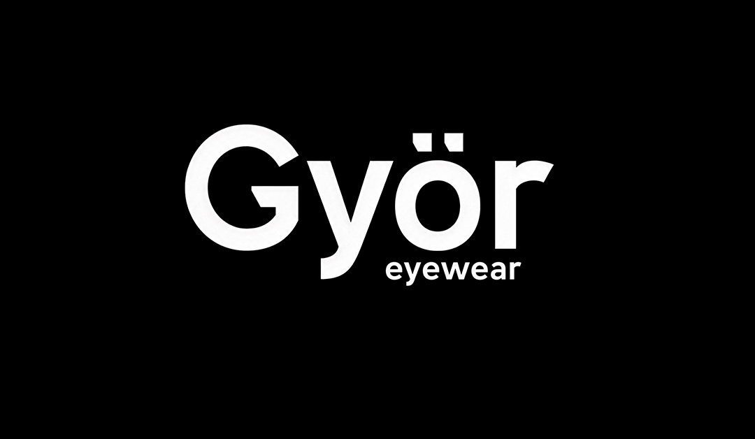Gyor eyewear logo in white on a black background.