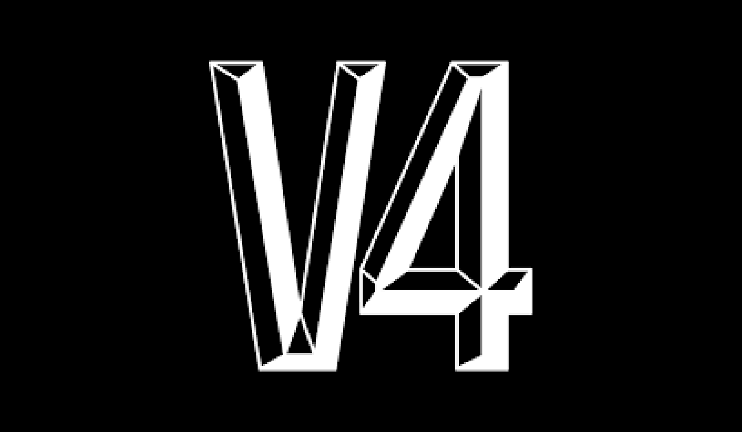Logo with stylized white letters 'W4' on a black background with beveled, 3D-style edges.