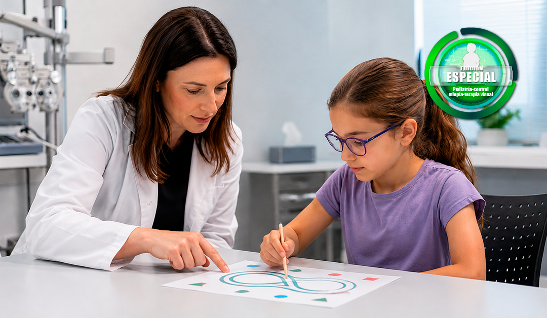 Female scientist guides a young girl as they draw a colorful diagram on a worksheet at a lab bench.