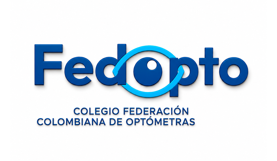 Fedopto logo featuring a blue wordmark with a circular blue arc and the subtitle 'Colegio Federación Colombiana de Optómetras' underneath